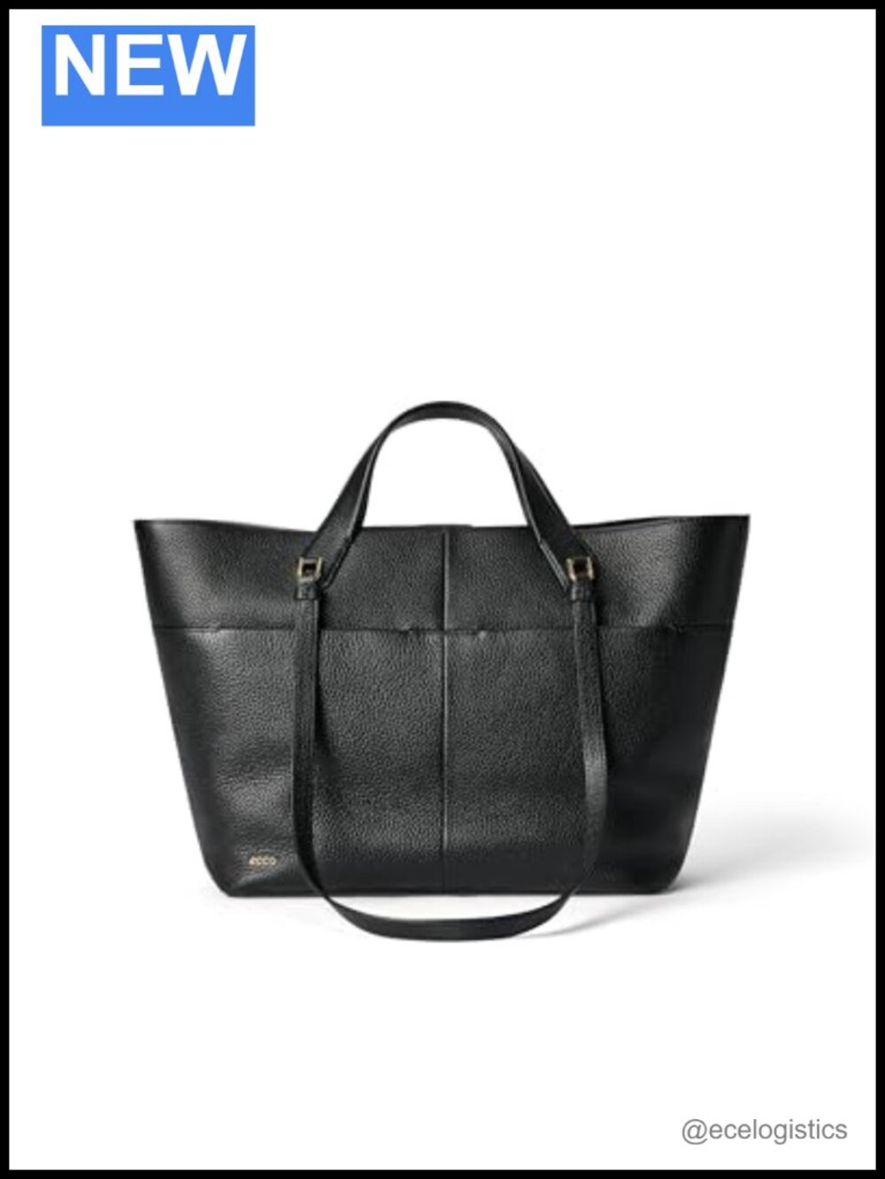 ECCO Leather Tote Travel Bag with Recycled Lining